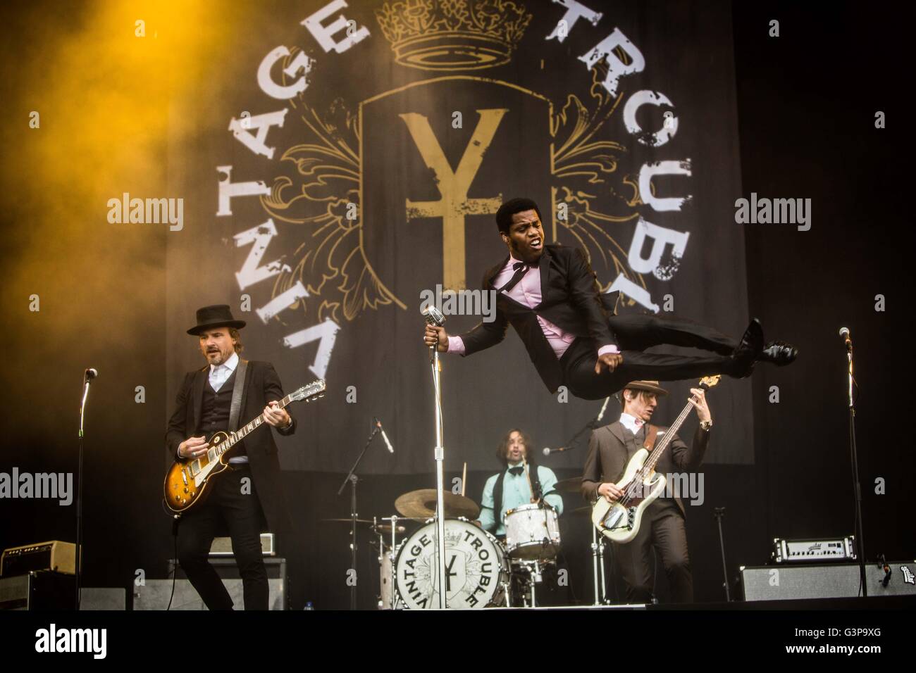 Landgraaf, Paesi Bassi 12 giugno 2016 vintage trouble eseguire live at pinkpop festival 2016 © roberto finizio/ alamy live news Foto Stock