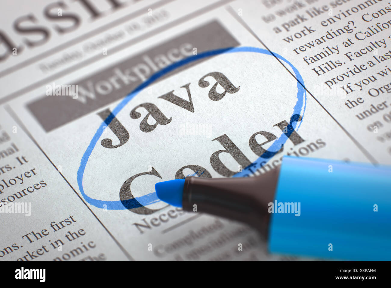 Ora Affitto Java codificatore. Foto Stock