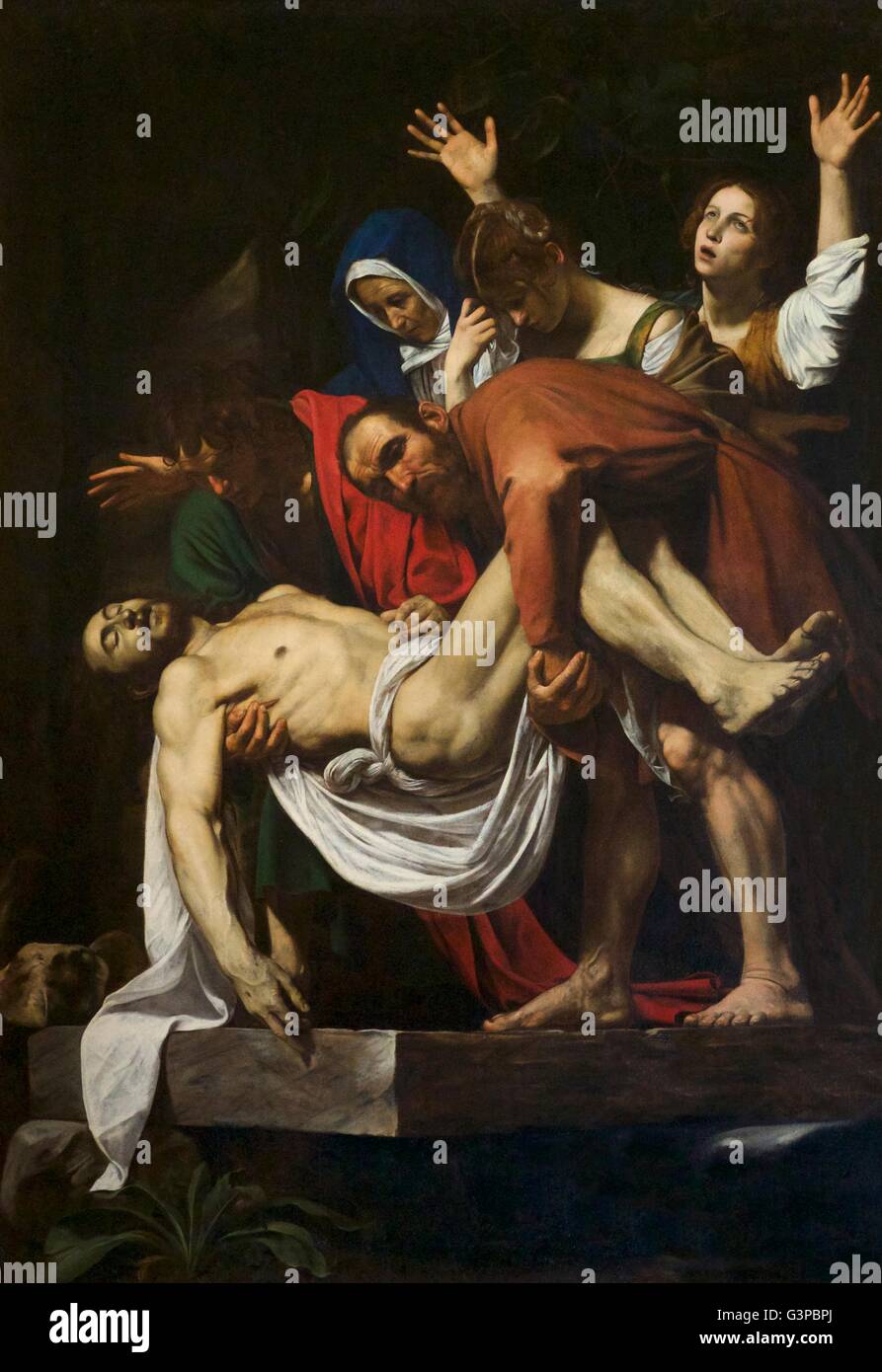 Tumulazione di Cristo, da Caravaggio,1602-1603, Pinacoteca Musei Vaticani, Roma, Italia Foto Stock