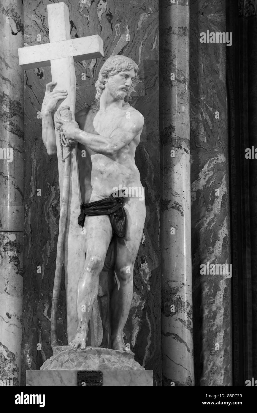 Cristo della Minerva, Cristo risorto, di Michelangelo, 1519-1521, Santa Maria sopra Minerva, Roma, Italia Foto Stock