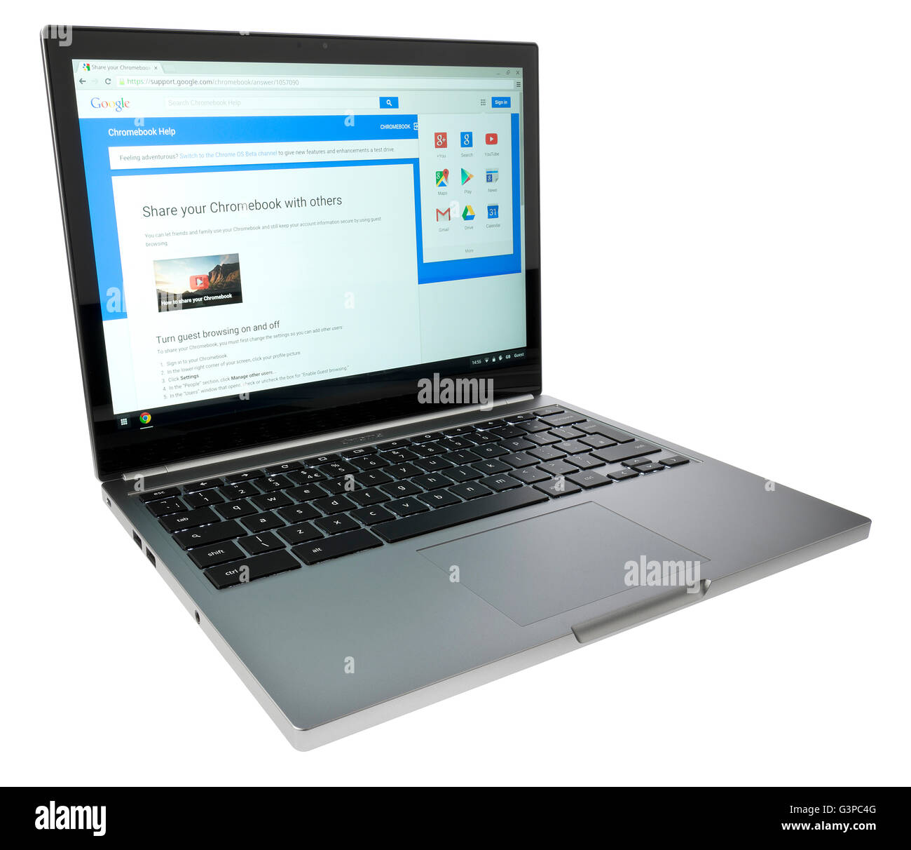 Google Chromebook. Computer portatile. Computer notebook. Personal computer. Dispositivo portatile. Foto Stock
