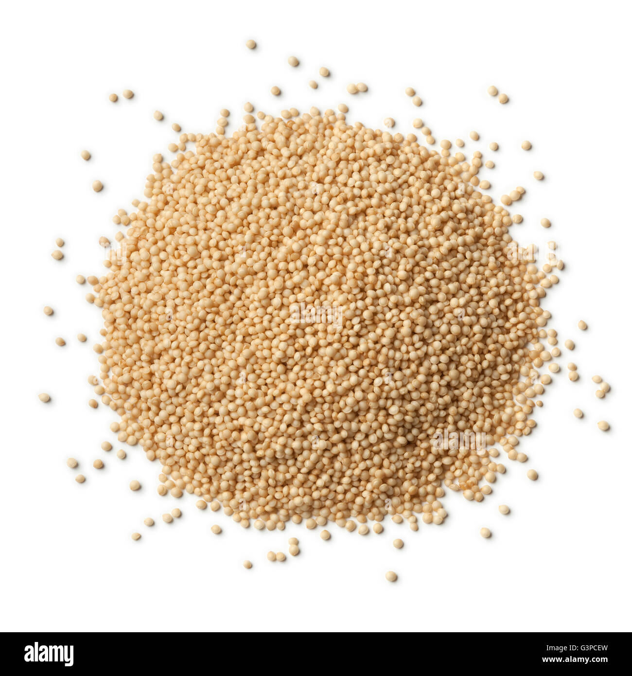 Cumulo di materie i semi di amaranto su sfondo bianco Foto Stock