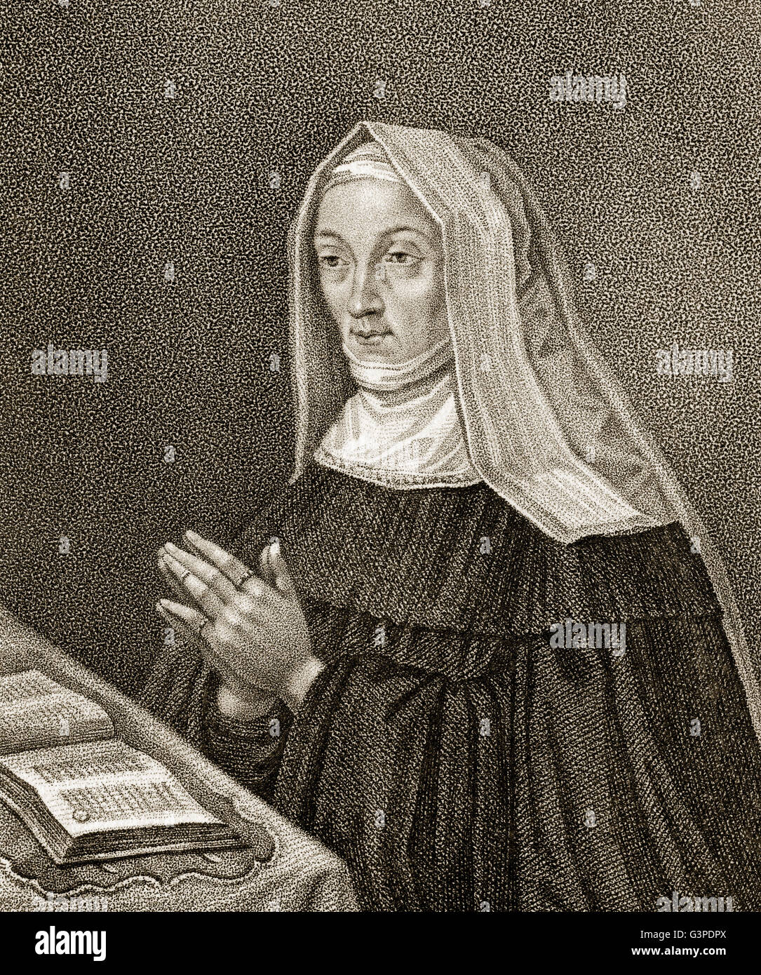 Margaret Beaufort, contessa di Richmond e Derby, 1443-1509, la madre del re Enrico VII Foto Stock