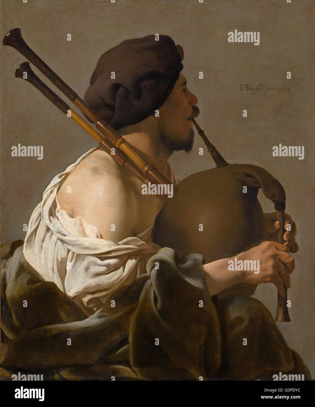 Hendrick ter Brugghen - cornamuse Player - National Gallery of Art di Washington DC Foto Stock