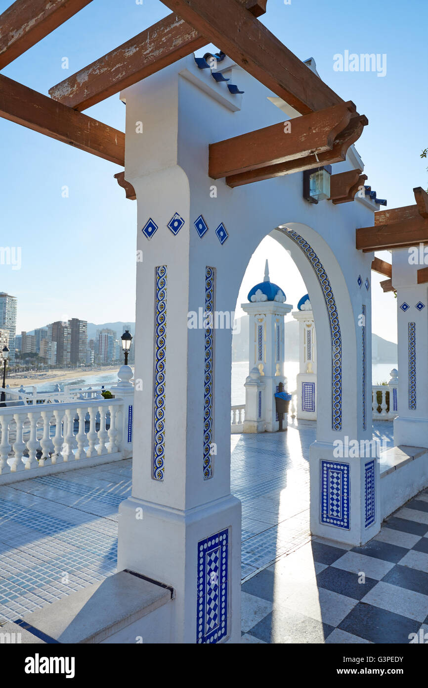 Benidorm Mirador del Castillo Mediterraneo lookout point in Alicante Spagna Foto Stock