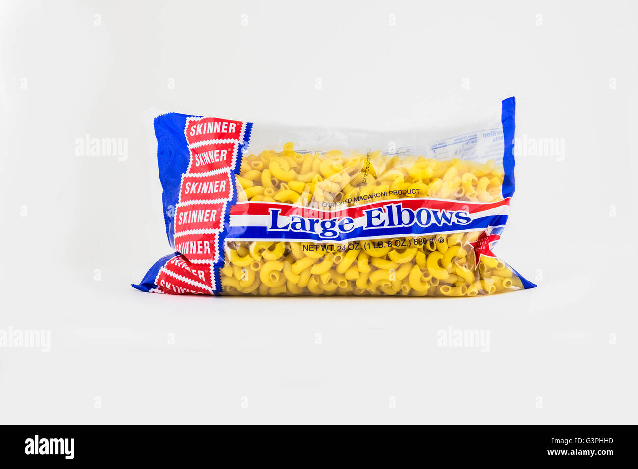 A 24 oz pacchetto di Skinner grandi gomiti maccheroni. Stati Uniti d'America. Foto Stock