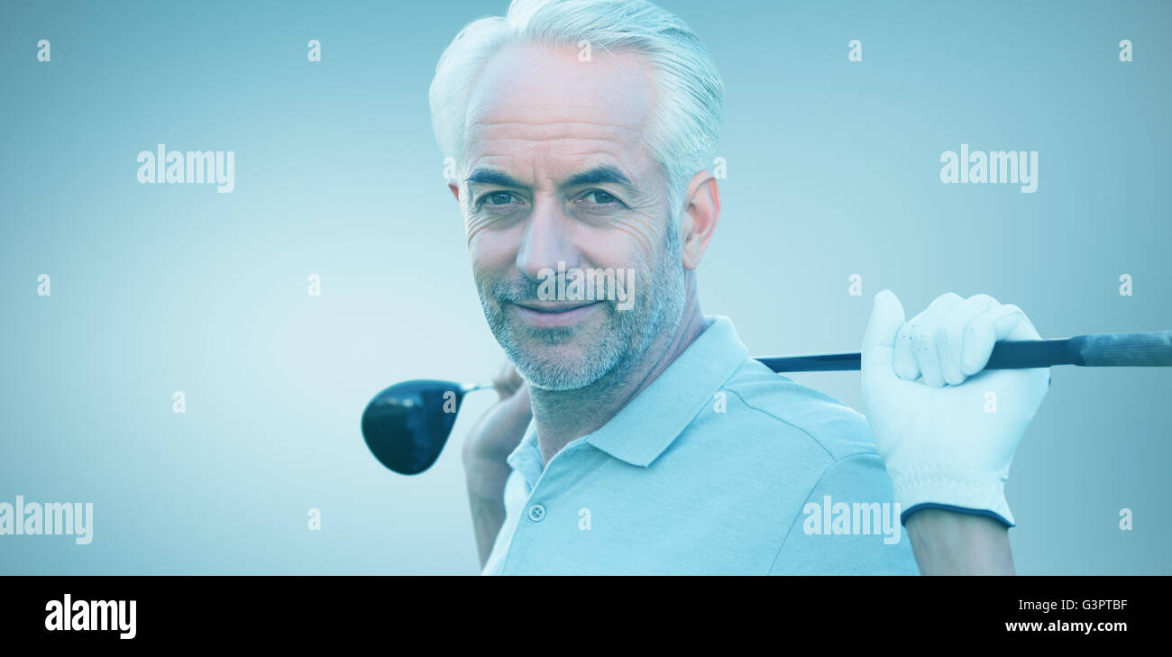 Immagine composita della vista di un uomo giocando a golf Foto Stock