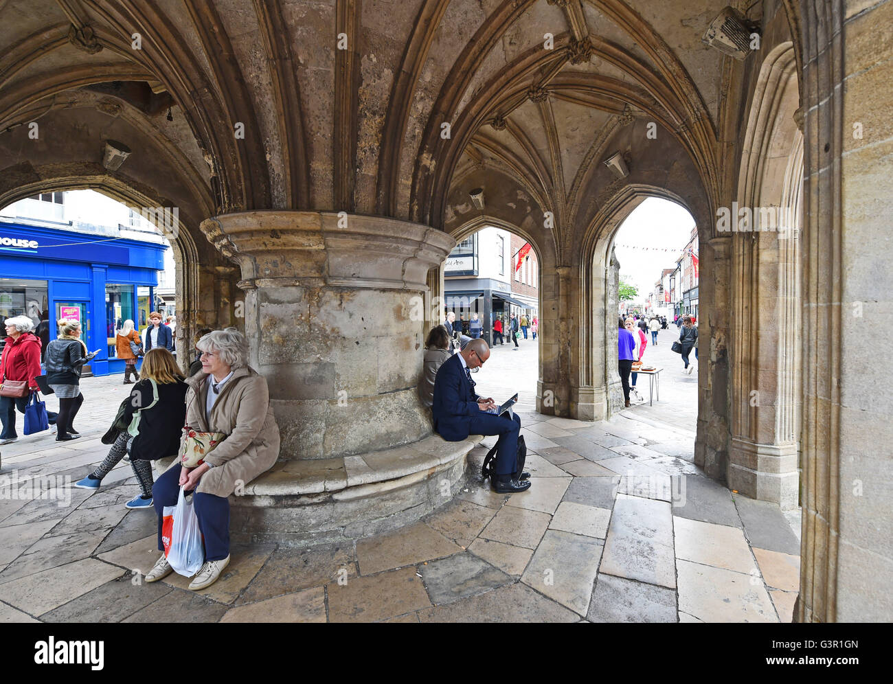 Il vecchio mercato croce al centro di Chichester West Sussex Regno Unito Foto Stock