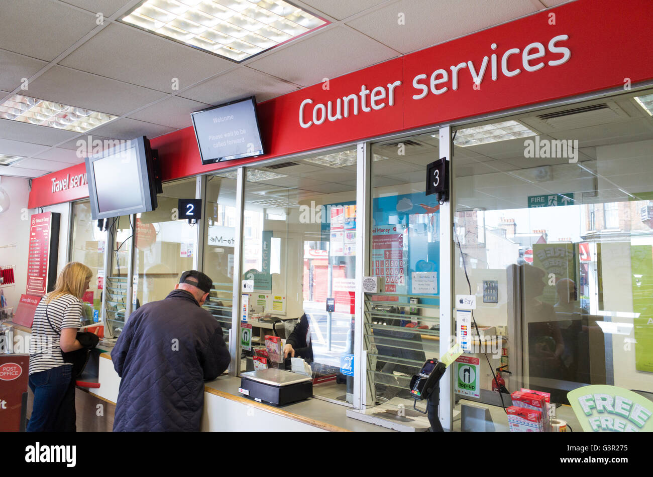 Ufficio postale Servizi di contatore, England, Regno Unito Foto Stock