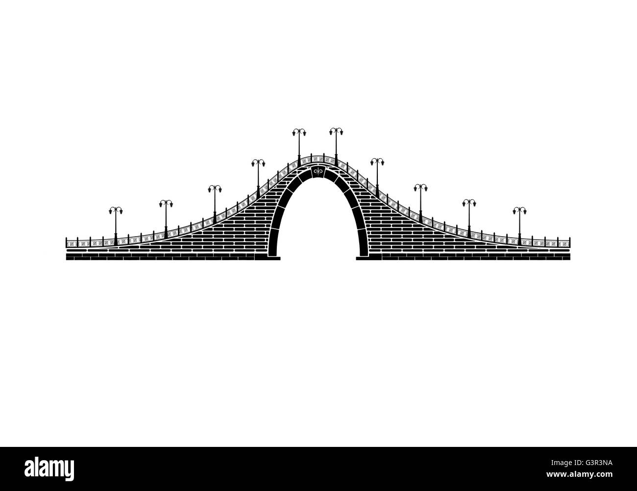 Un isolato di pietra semplice ponte di arco Foto Stock