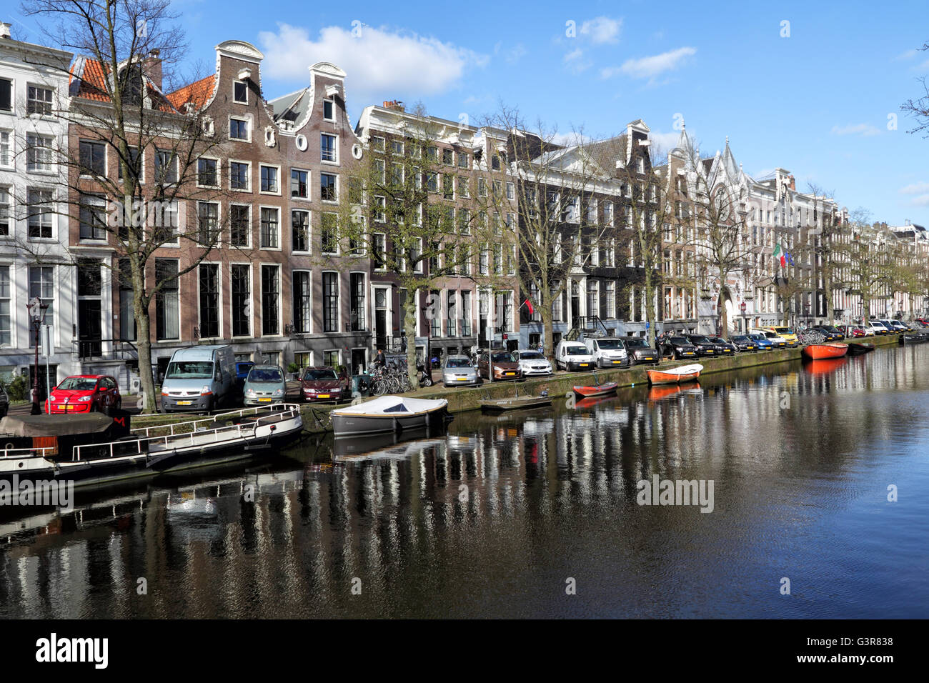 Keizersgracht nel centro di Amsterdam, Paesi Bassi nella primavera. Foto Stock