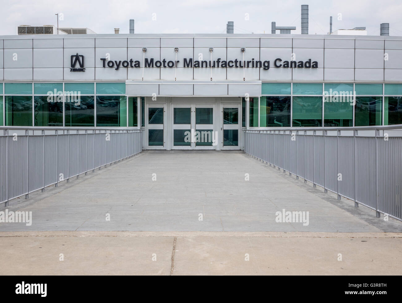 La Toyota Motor Manufacturing Canada (TMMC), la fabbrica Woodstock, Ontario in Canada dove fanno la Toyota RAV4 SUV di piccole dimensioni Foto Stock