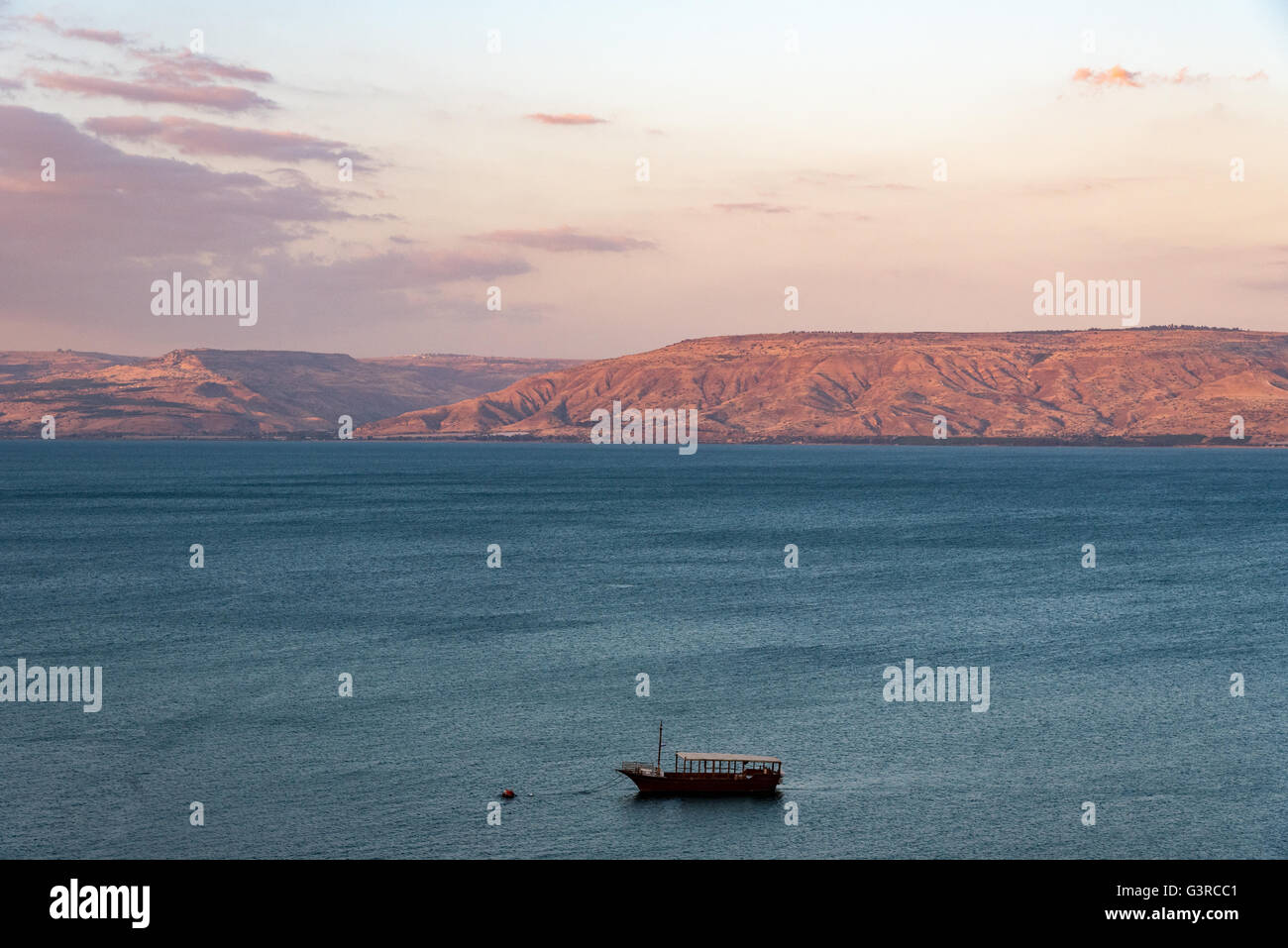 Sunrise affacciato sul mare di Galilea Foto Stock