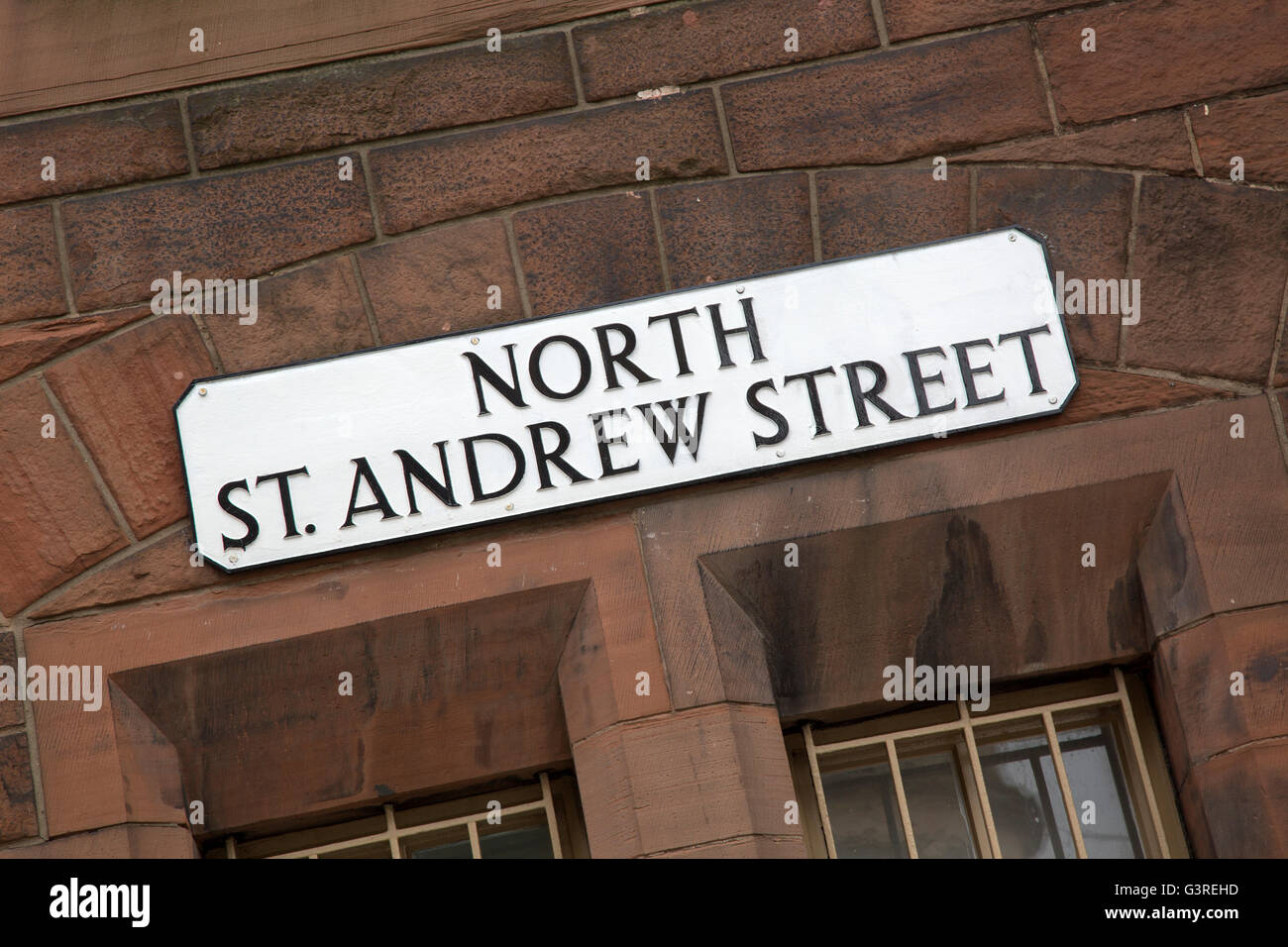 North St Andrew Street Sign; Edimburgo; Scozia; Europa Foto Stock