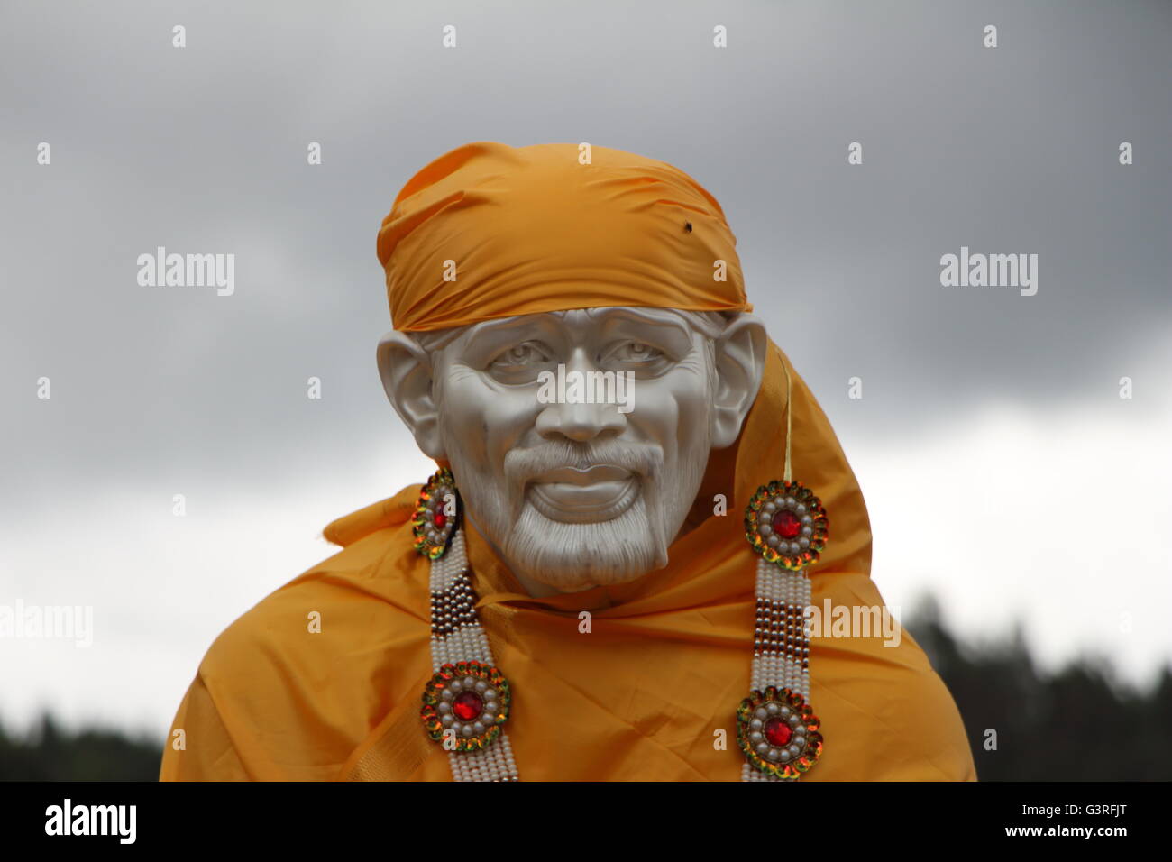 Mauritius Grand Bassin, Ganga Talao tempio statua indiana di maestro spirituale Shirdi Sai Baba Foto Stock