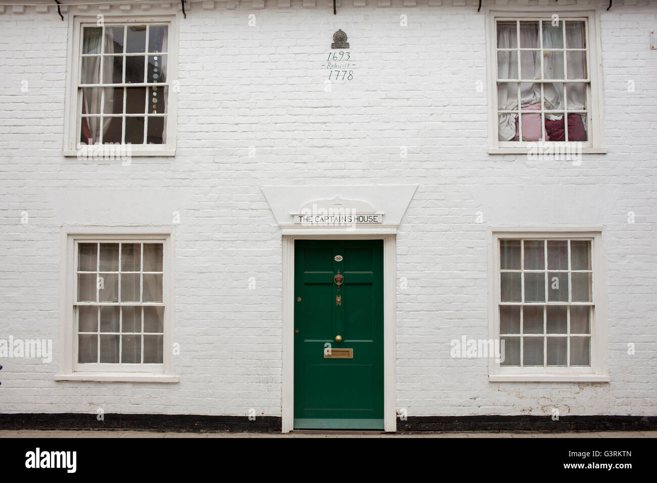 I capitani, House, un bianco casa simmetriche, Whitstable Kent Foto Stock