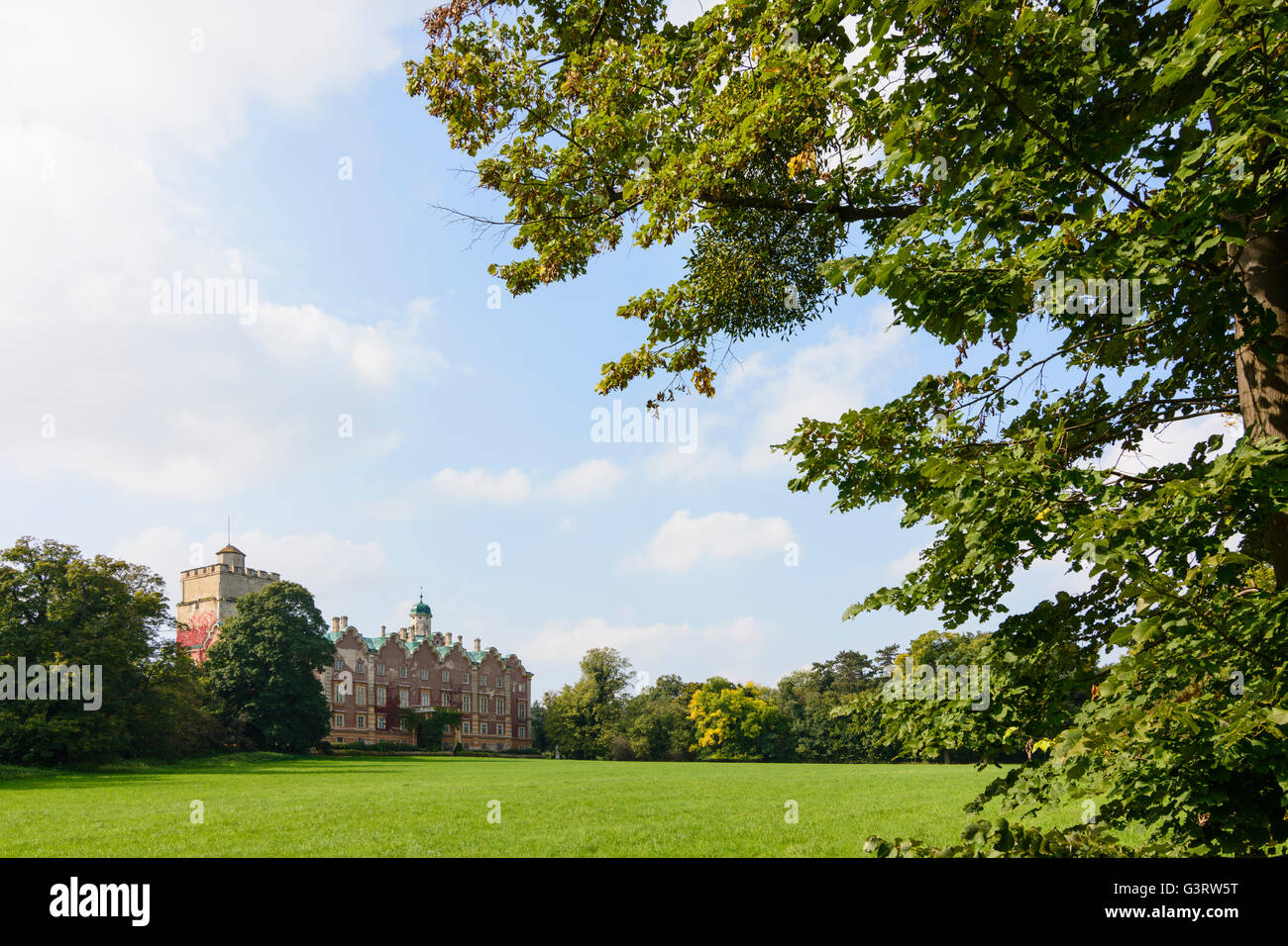 Castello e parco Prugg, Austria, Niederösterreich, Bassa Austria, Donau, Bruck an der Leitha Foto Stock