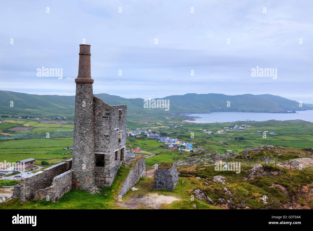 Allihies, miniera di rame, penisola di Beara, County Cork, Irlanda Foto Stock