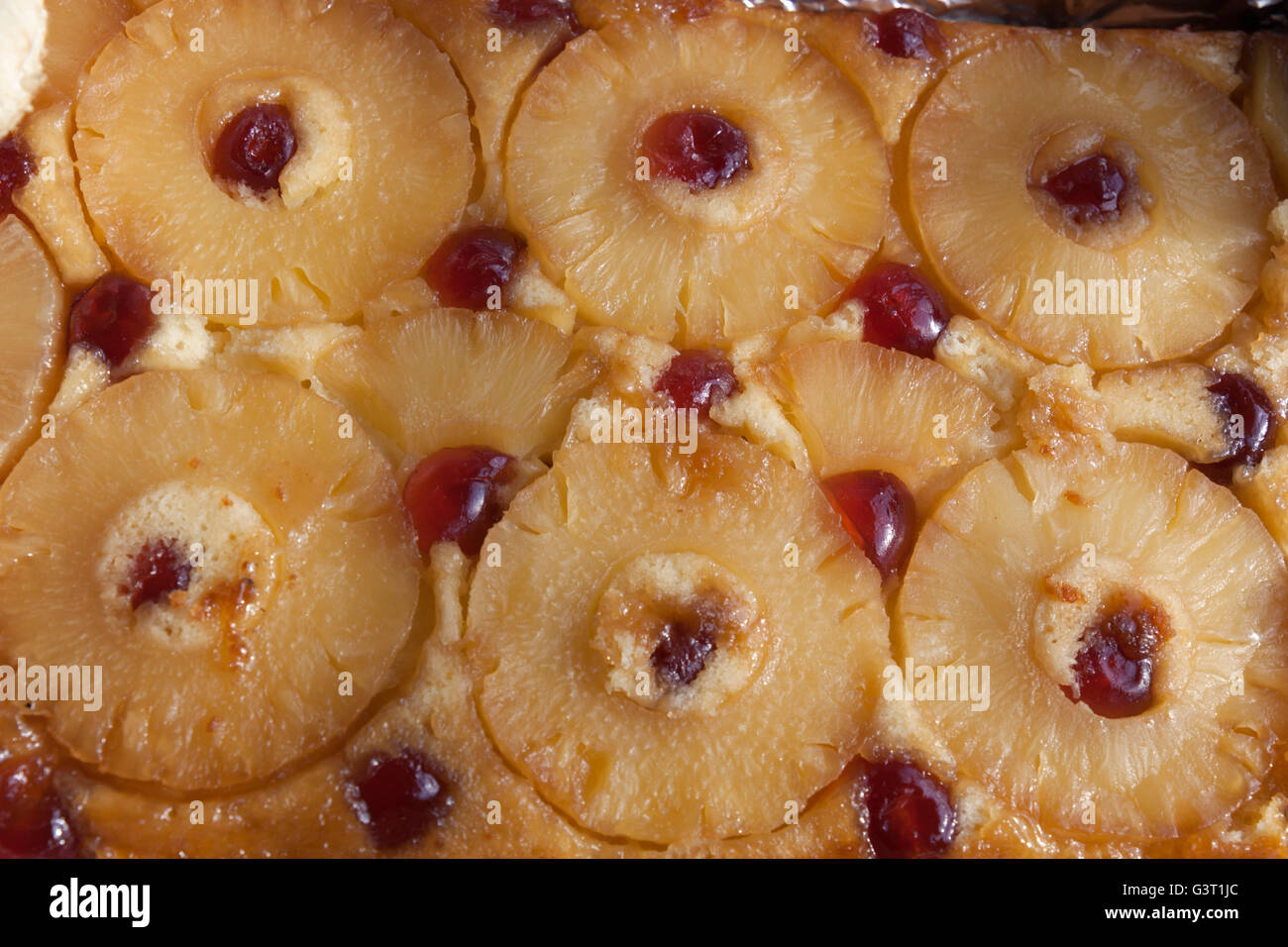 budino capovolto di ananas Foto Stock