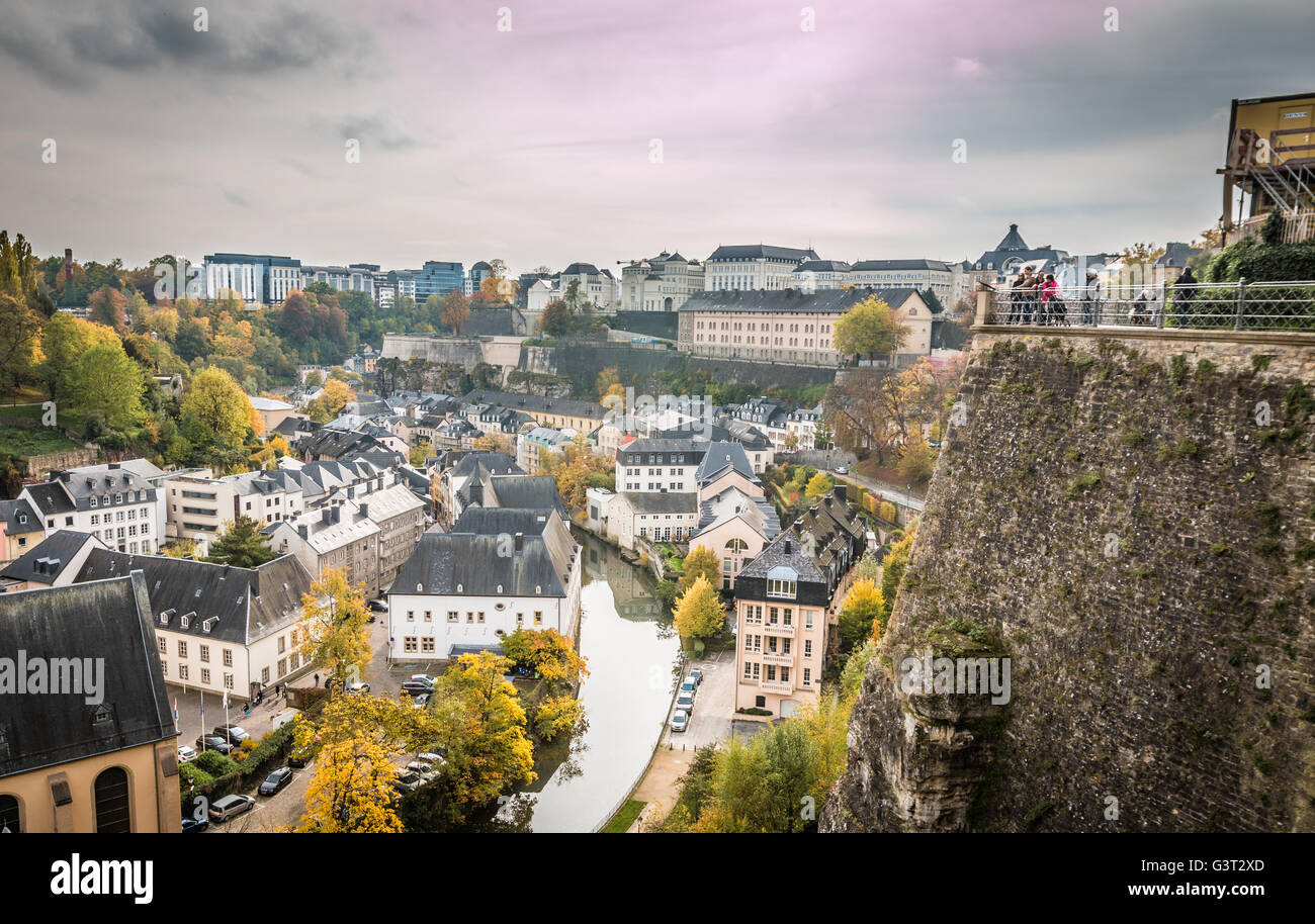 Vista panoramica della città di Lussemburgo Foto Stock