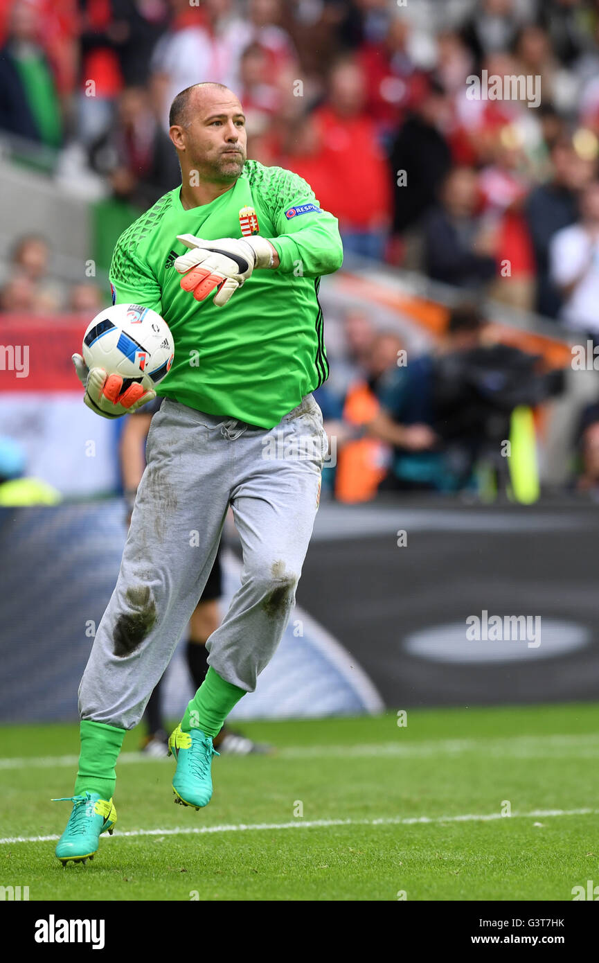 Gabor KIRALY (Ungheria) ; 14 giugno 2016 - CALCIO : Uefa euro Francia 2016, Gruppo F, Austria 0-2 Ungheria al Nouveau Stade de Bordeaux, Bordeaux, Francia. Credito: aicfoto/AFLO/Alamy Live News Foto Stock