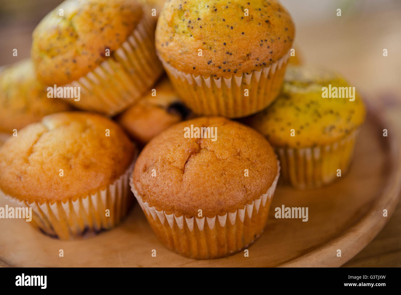 Close up di deliziosi muffin Foto Stock