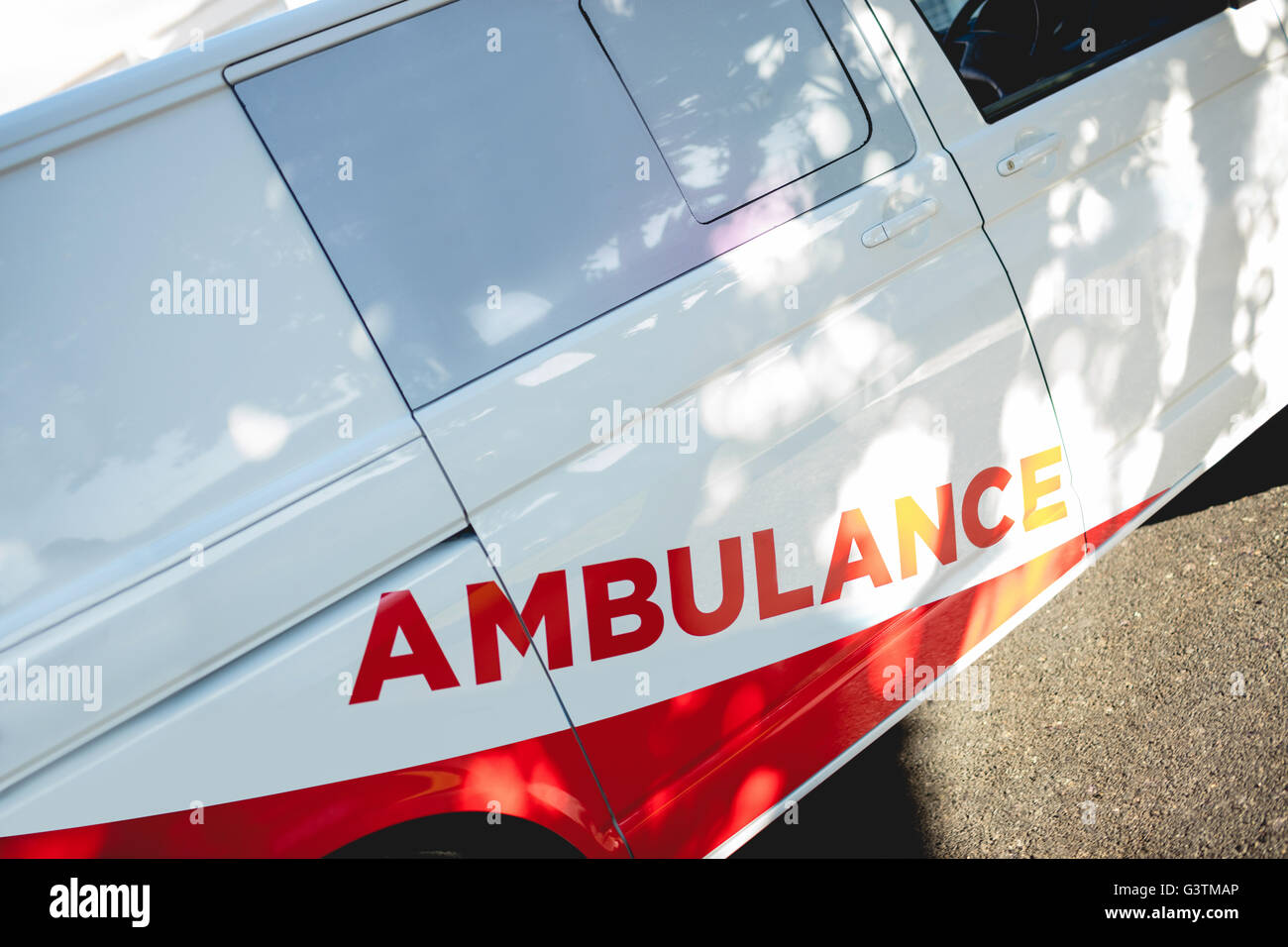 Fotografia di un'ambulanza Foto Stock