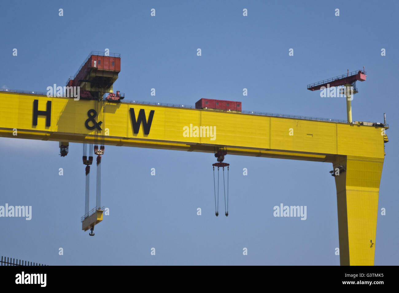 Harland & Wolff il Sansone e Golia gantry crane Belfast, Irlanda del Nord Foto Stock