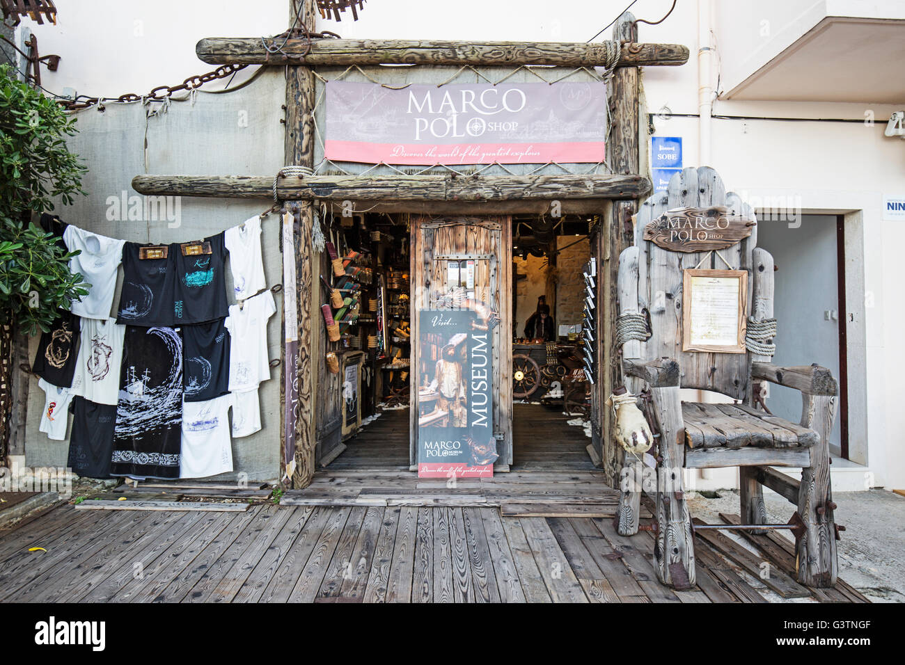 Marco Polo shop nella città di Korcula sull isola di Korcula in Croata Foto Stock