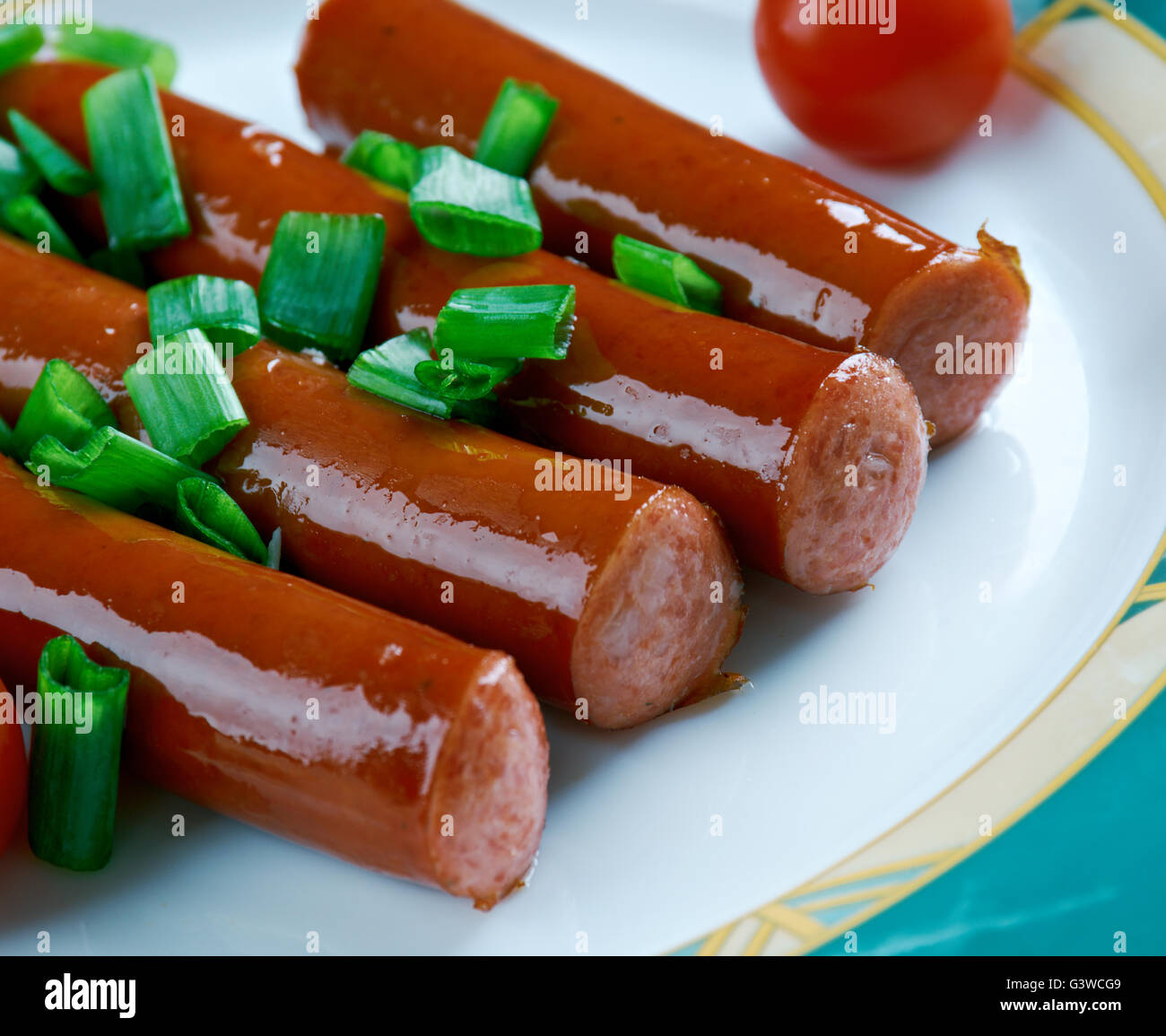 Chistorra - fast-cure salsiccia Aragona, Paese Basco e Navarra, Spagna. Foto Stock