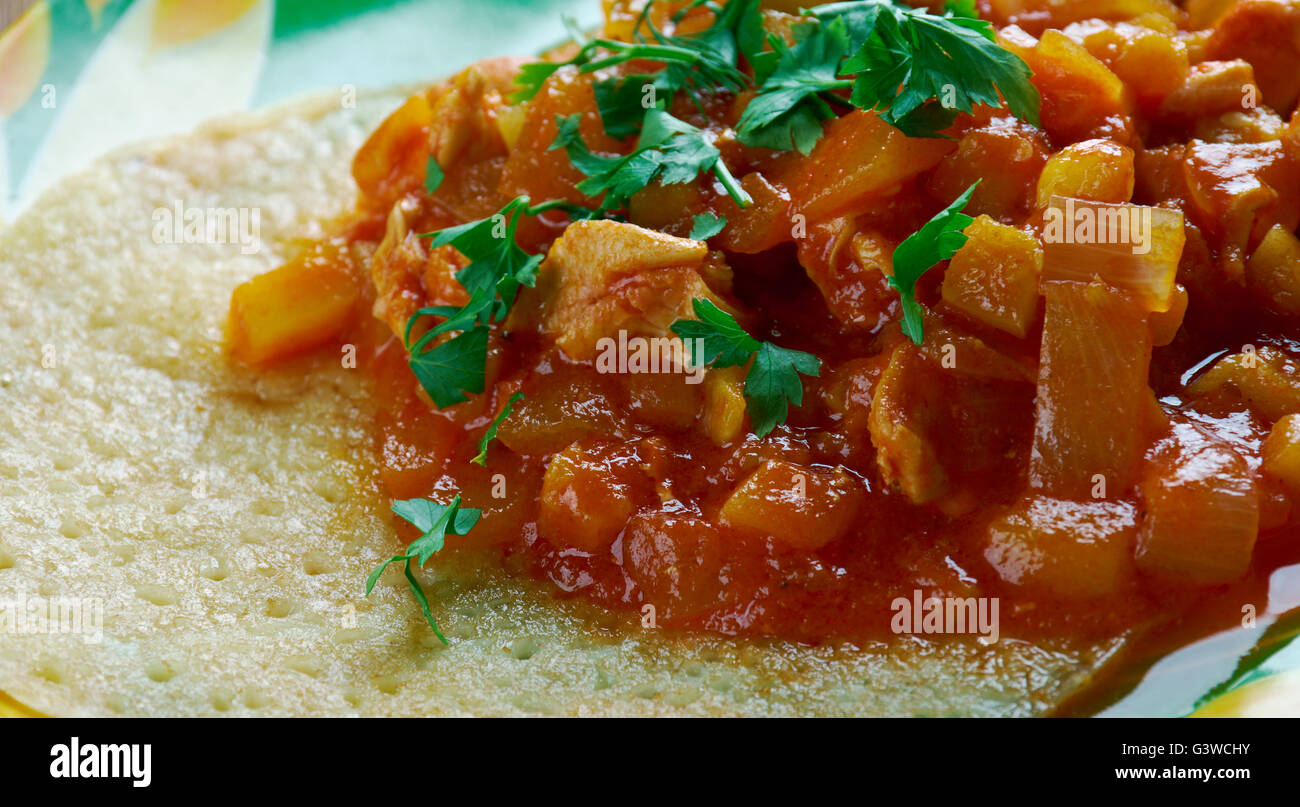 Gli imbroglioni Mole di pollo.tipico piatto messicano Foto Stock