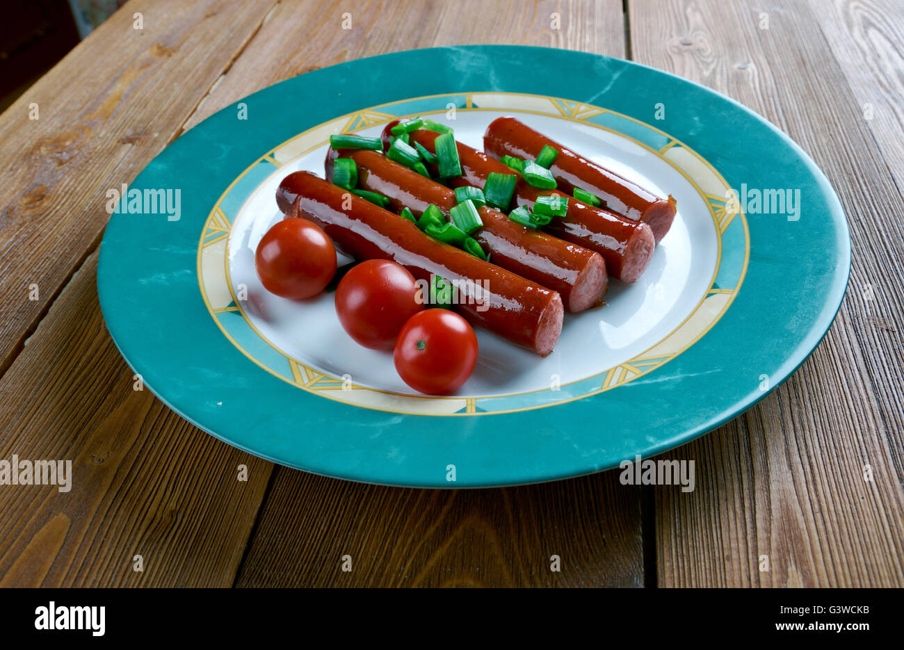 Chistorra - fast-cure salsiccia Aragona, Paese Basco e Navarra, Spagna. Foto Stock
