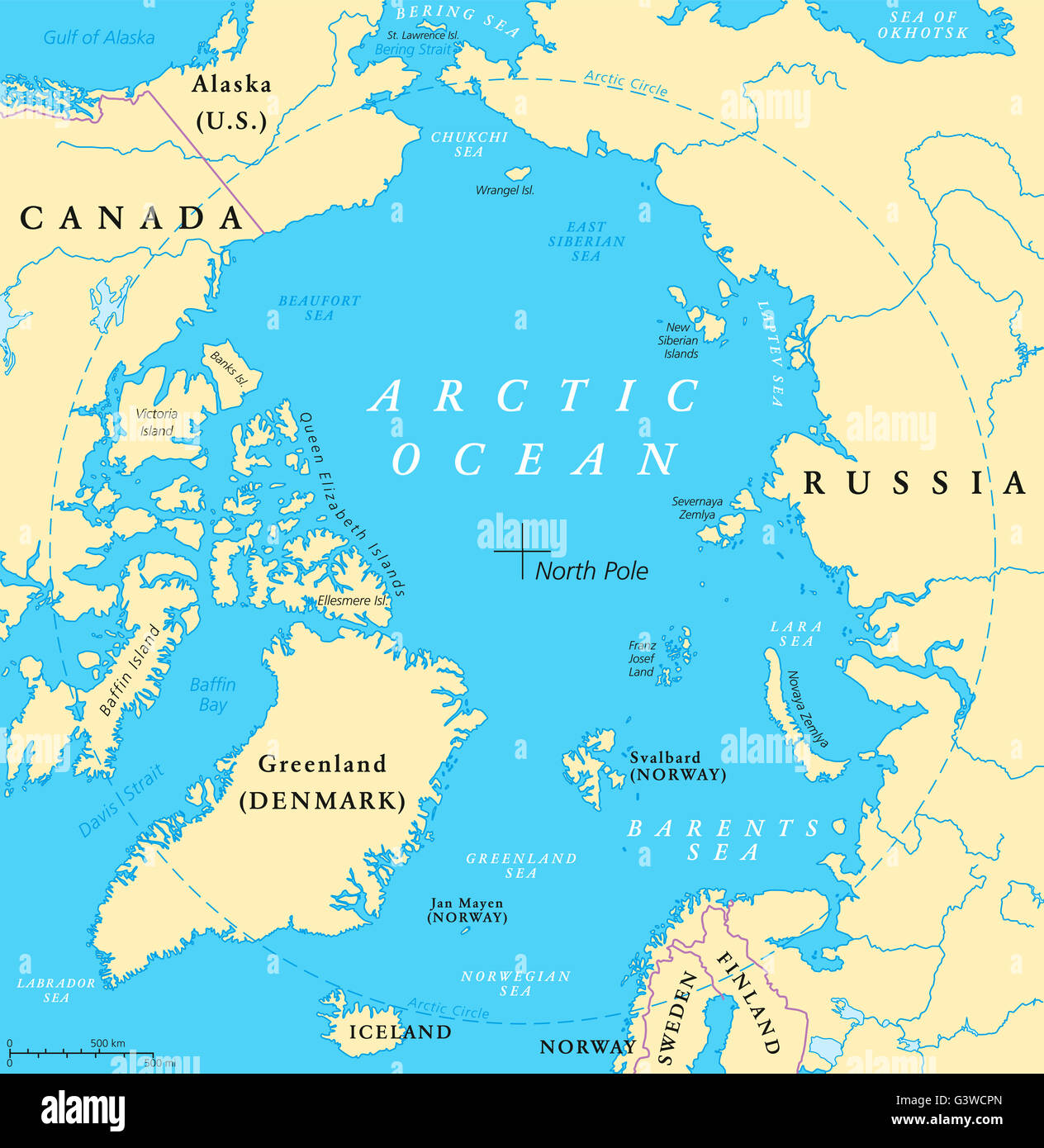 Mappa circolo polare artico immagini e fotografie stock ad alta risoluzione  - Alamy