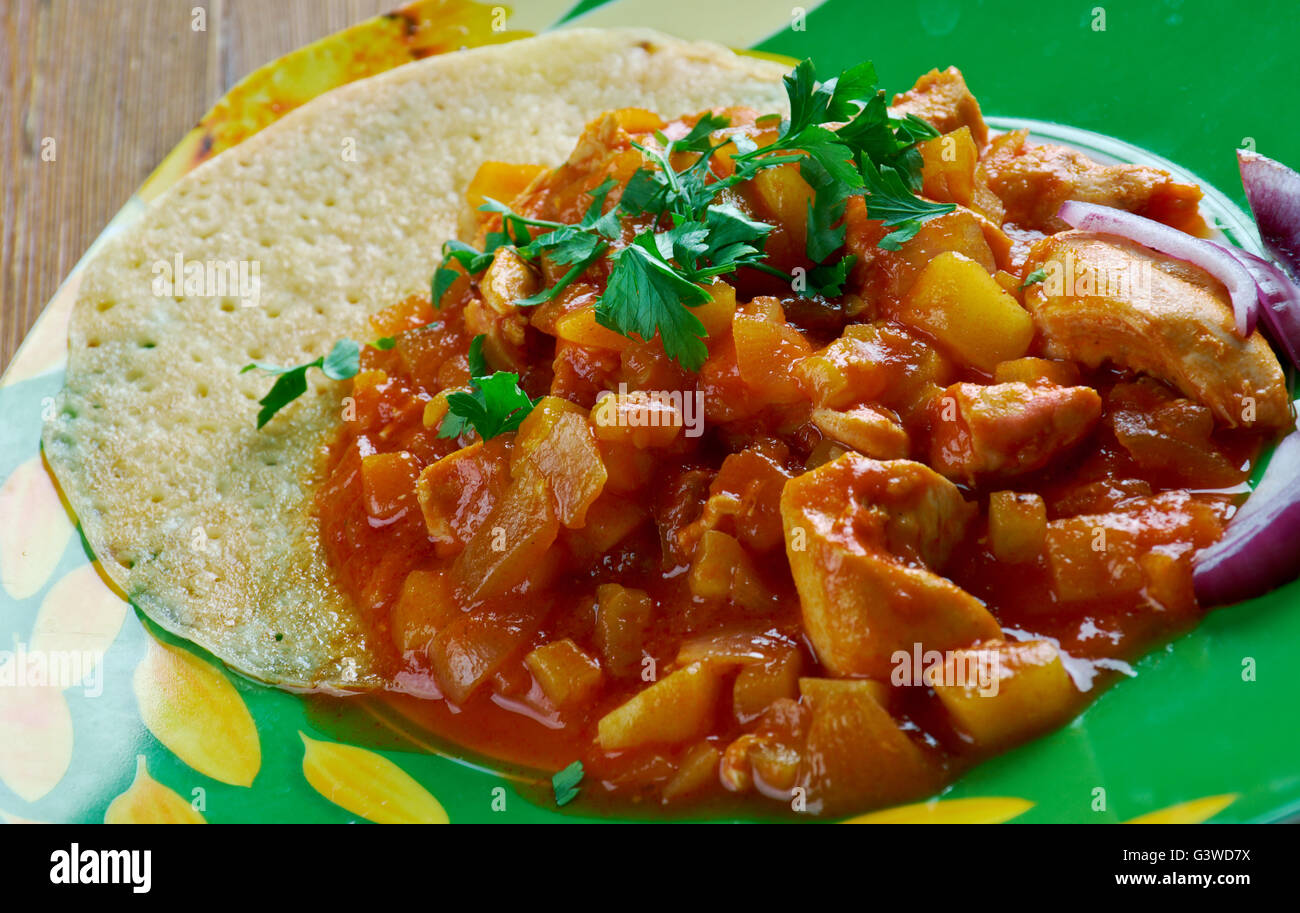 Gli imbroglioni Mole di pollo.tipico piatto messicano Foto Stock