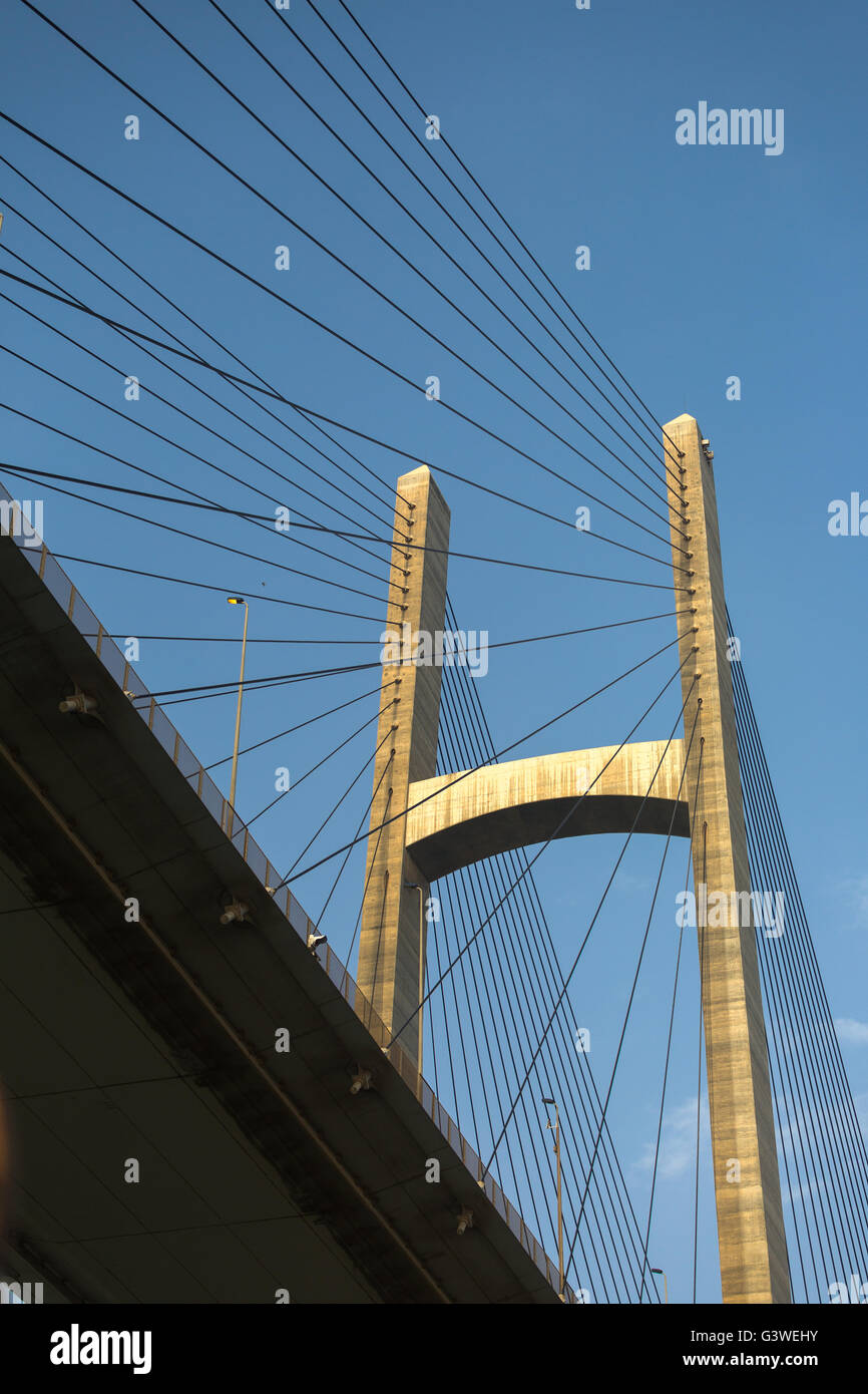 L'Egitto, il canale di Suez. Ponte di Pace (aka ponte di pace). Foto Stock