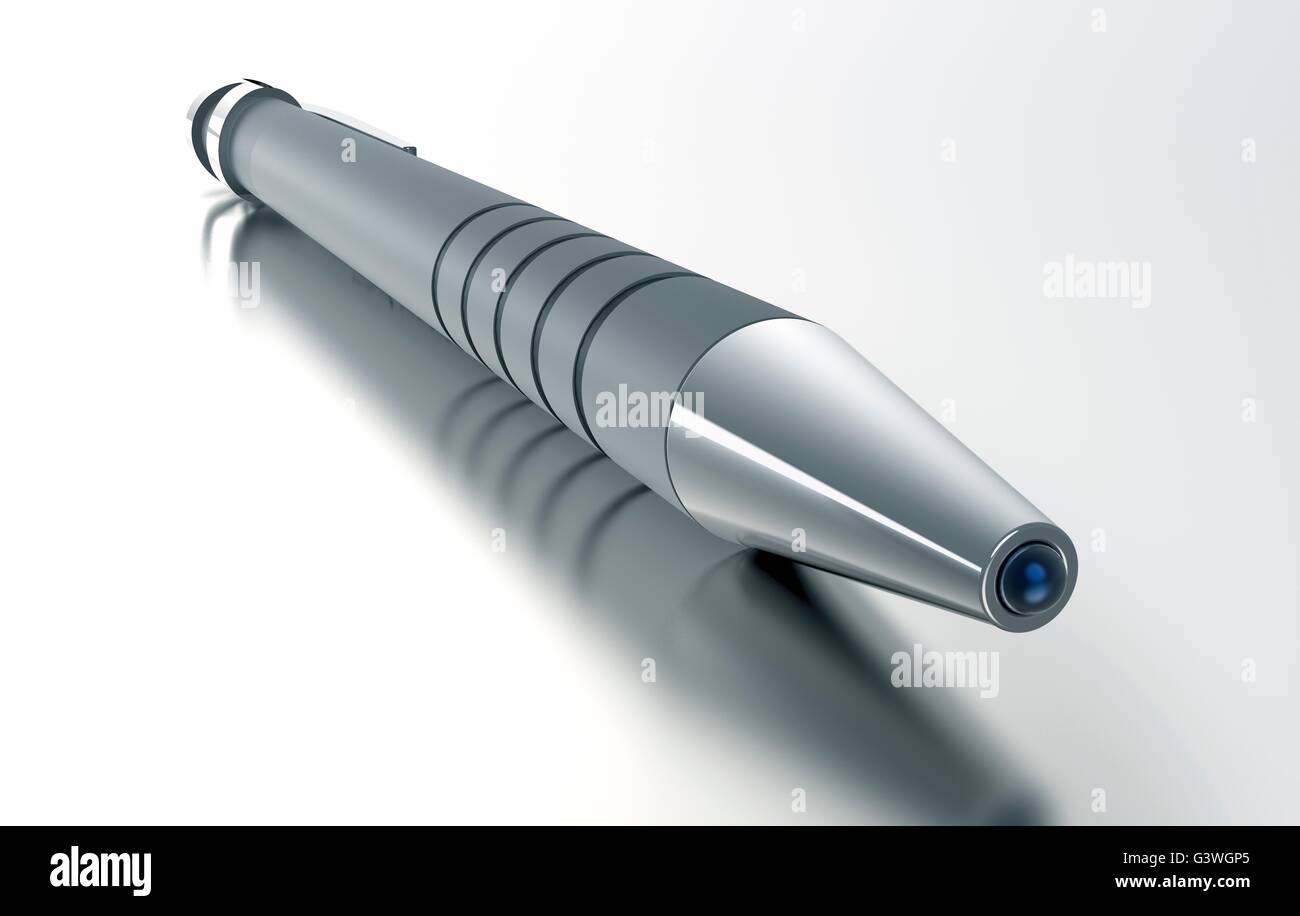 Penna a sfera isolata su un bianco di massa posteriore Foto Stock