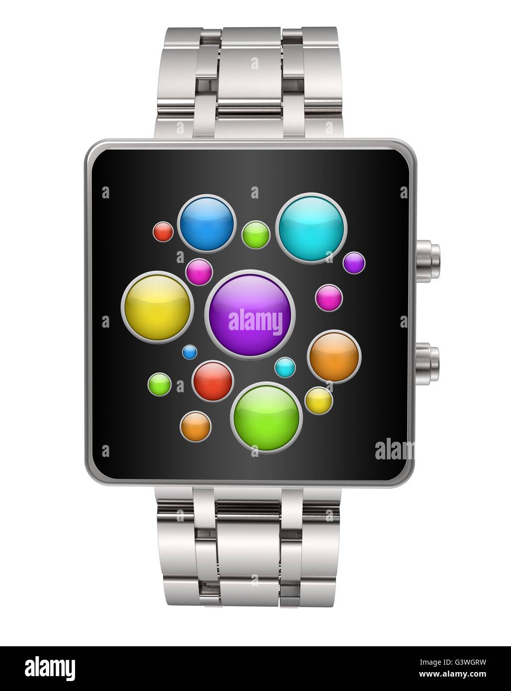 Smartwatch isolate su un bianco di massa posteriore Foto Stock