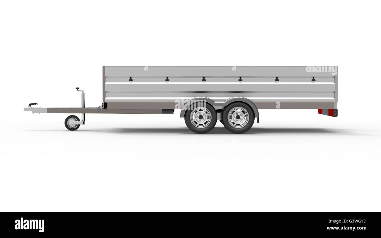 Bel auto rimorchio isolato su bianco pronto all'uso. Foto Stock