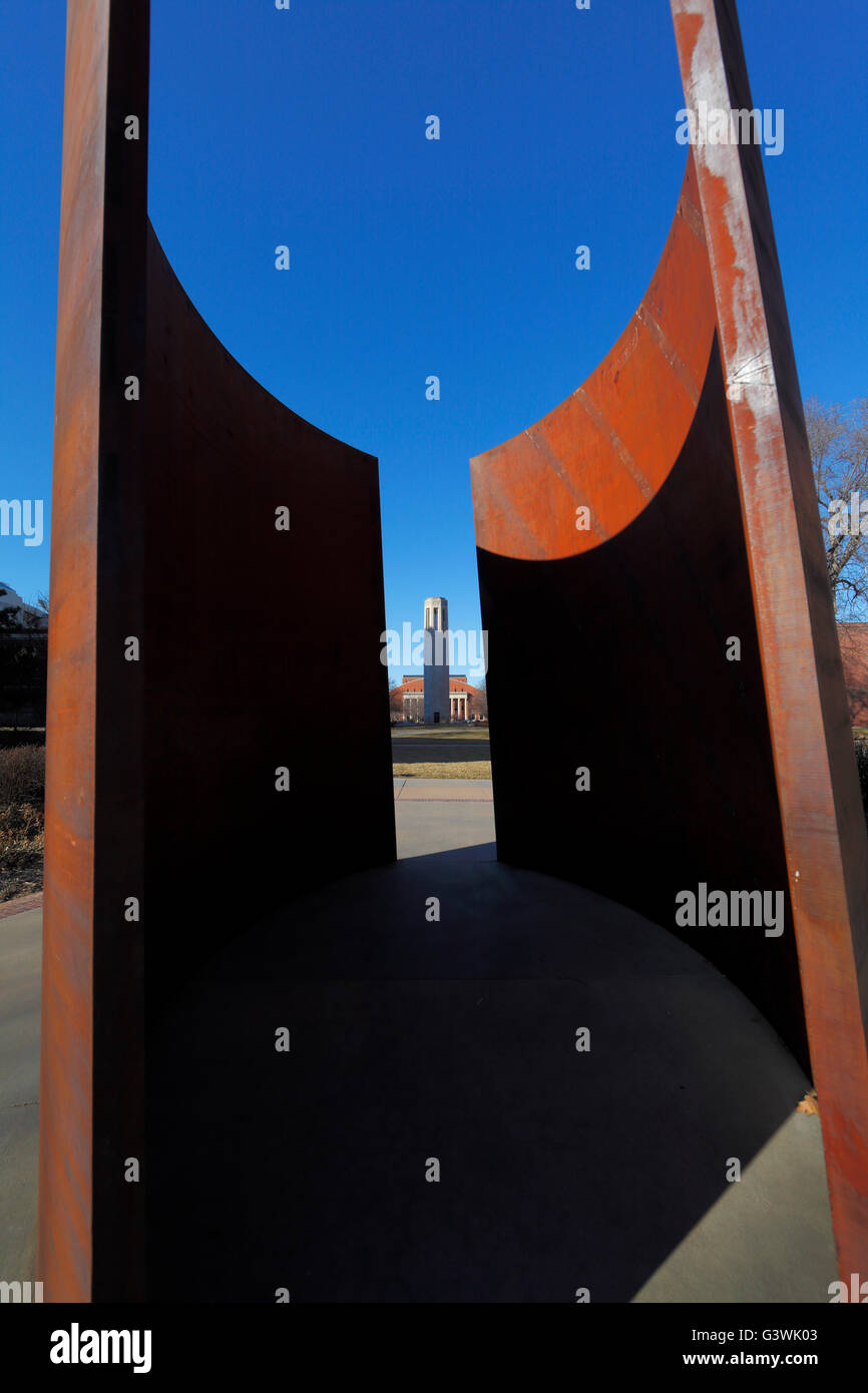 La scultura Greenpoint, da Richard Serra Foto Stock