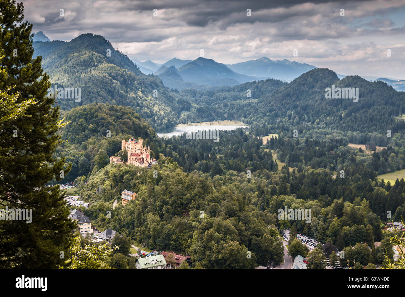 Il Castello di Hohenschwangau in Baviera Germania Foto Stock