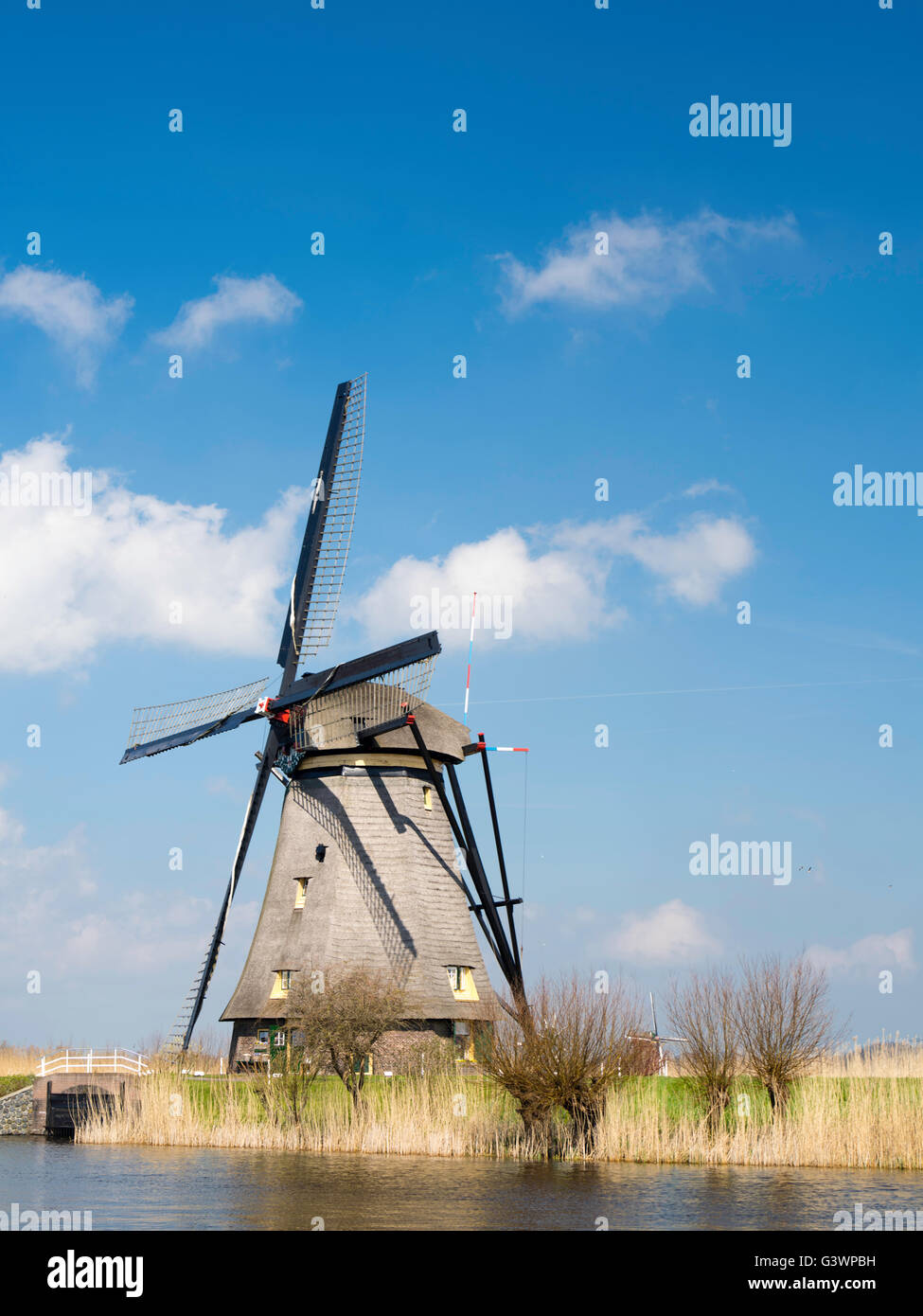 Il mulino a vento di Kinderdijk, Paesi Bassi. Foto Stock