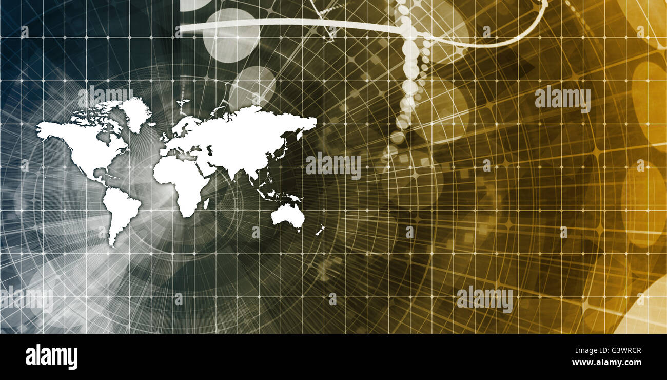 Comunicazioni globali e dati finanziari il concetto di condivisione Foto Stock