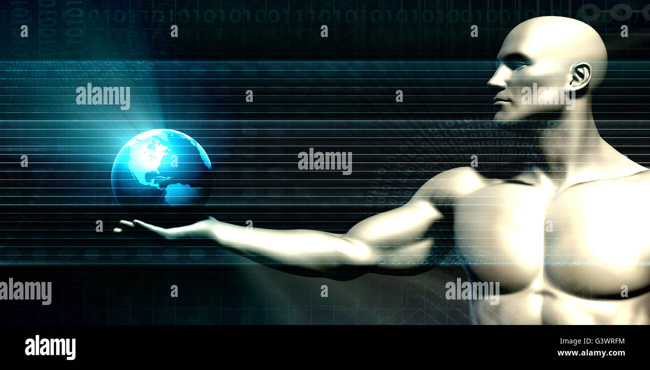 Mondo della tecnologia di rete come sfondo di un Concetto di accesso Foto Stock