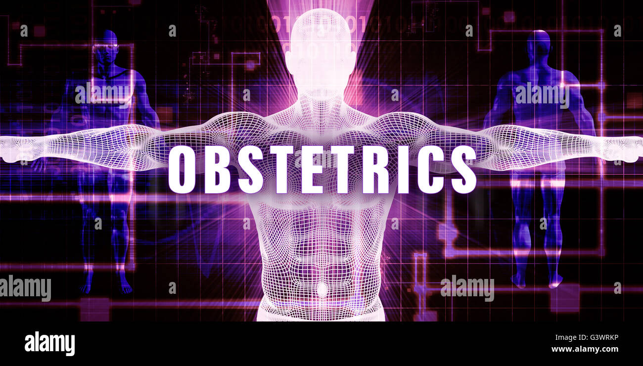 Ostetricia come una tecnologia digitale Medical Concept Art Foto Stock