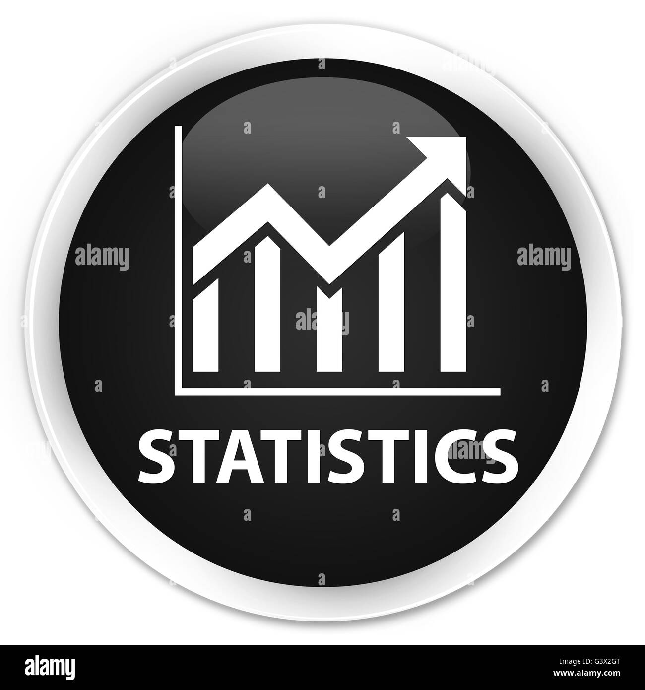 Statistiche isolati su Nero premium pulsante rotondo illustrazione astratta Foto Stock