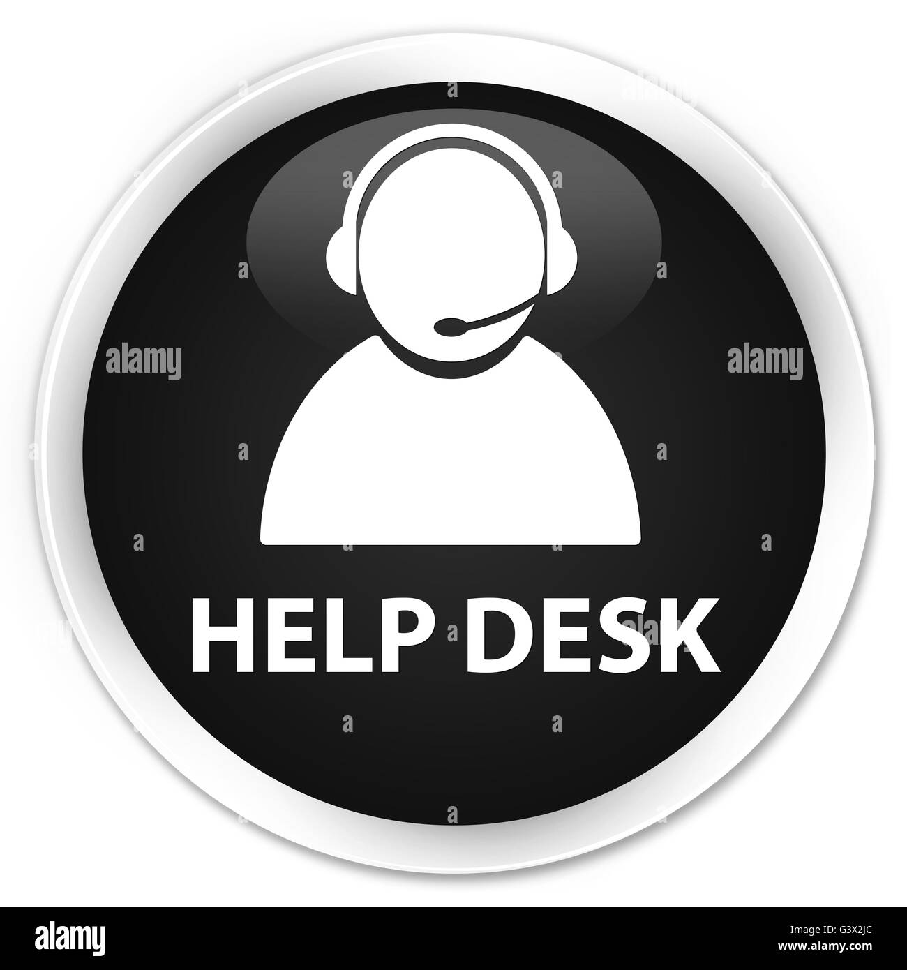 Help desk (customer care icona) isolati su Nero premium pulsante rotondo illustrazione astratta Foto Stock