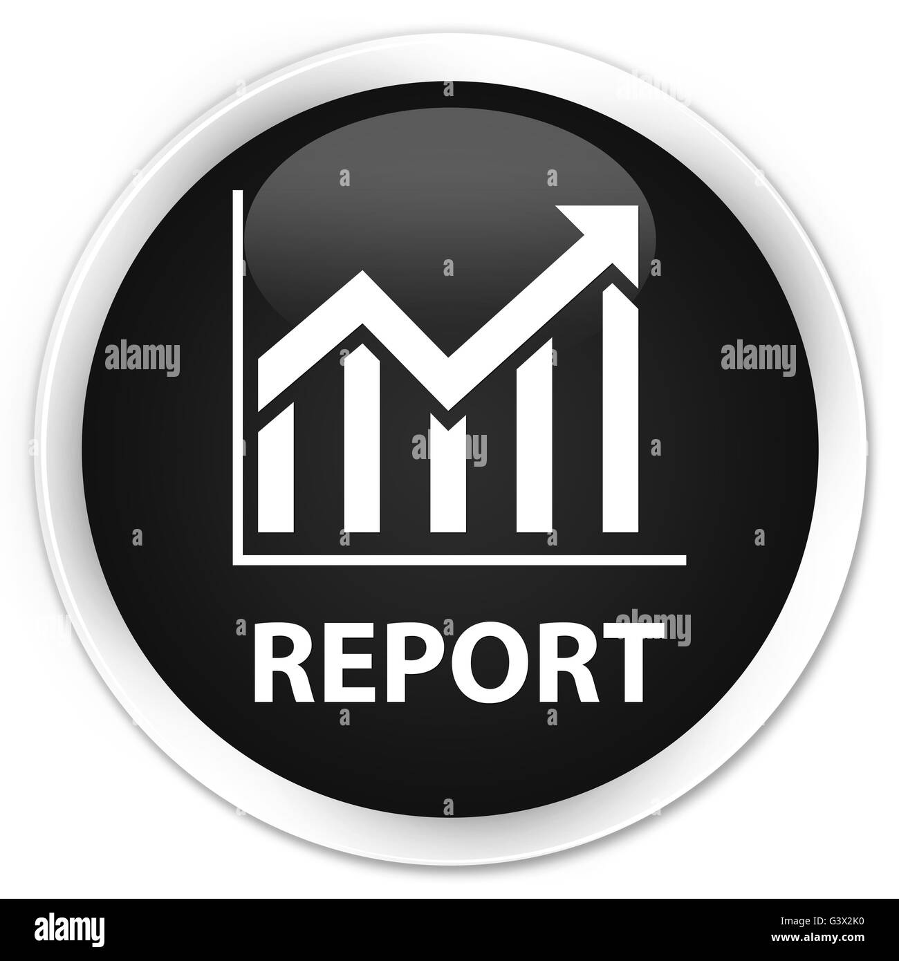 Report statistiche (icona) isolati su Nero premium pulsante rotondo illustrazione astratta Foto Stock