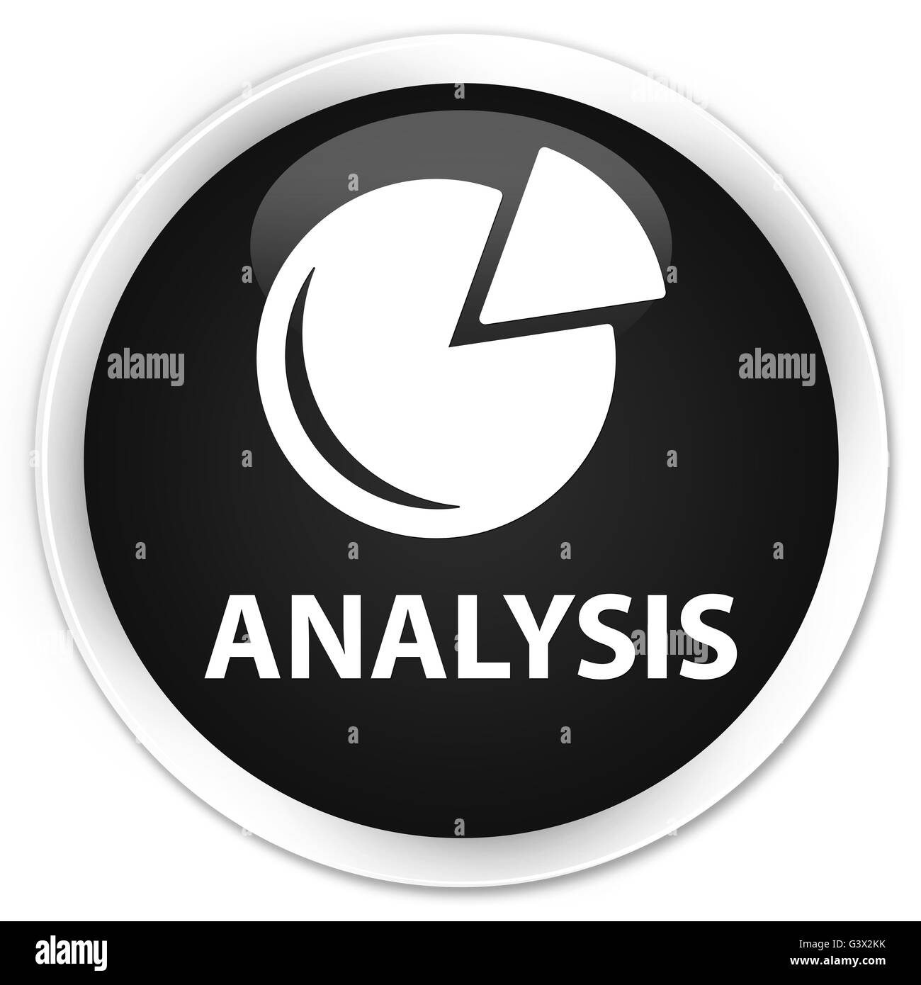Analytics (icona grafico) isolati su Nero premium pulsante rotondo illustrazione astratta Foto Stock