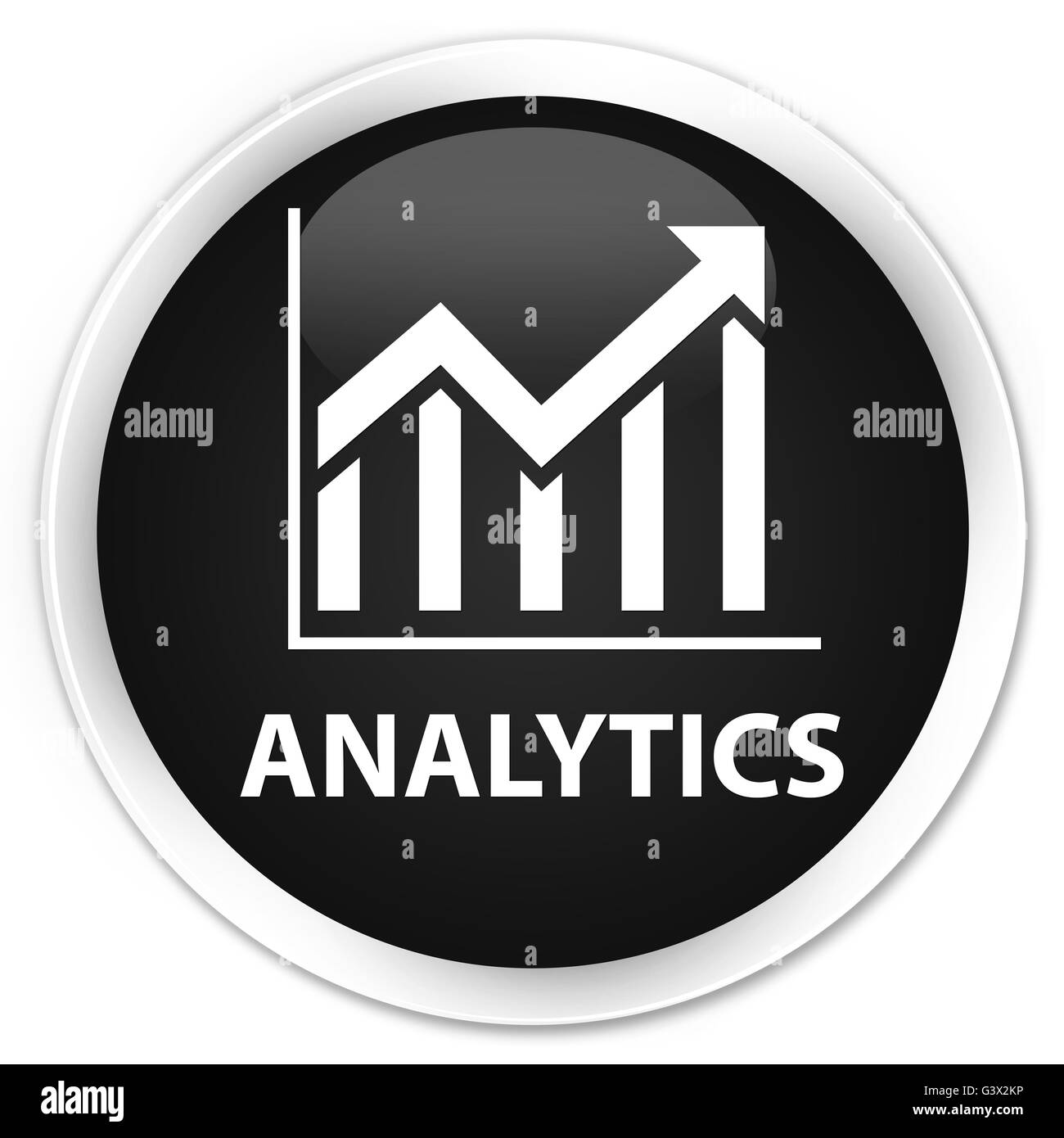 Analisi statistiche (icona) isolati su Nero premium pulsante rotondo illustrazione astratta Foto Stock