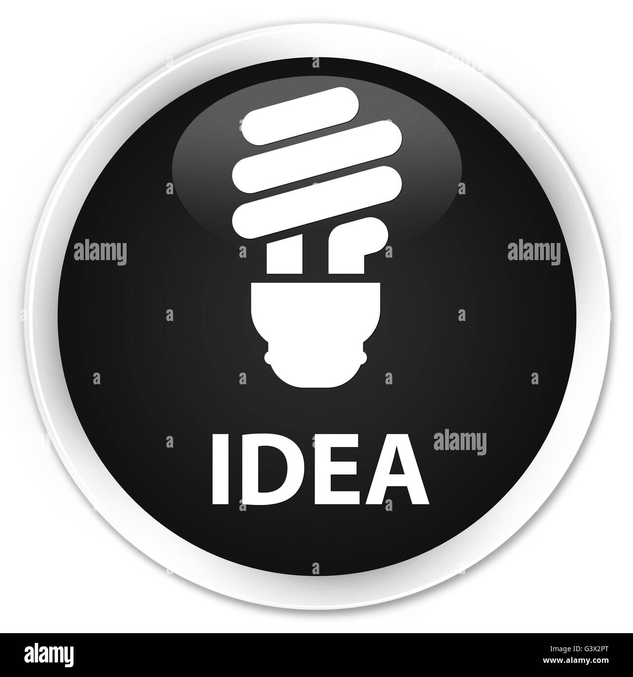 Idea (icona della lampadina) isolati su Nero premium pulsante rotondo illustrazione astratta Foto Stock